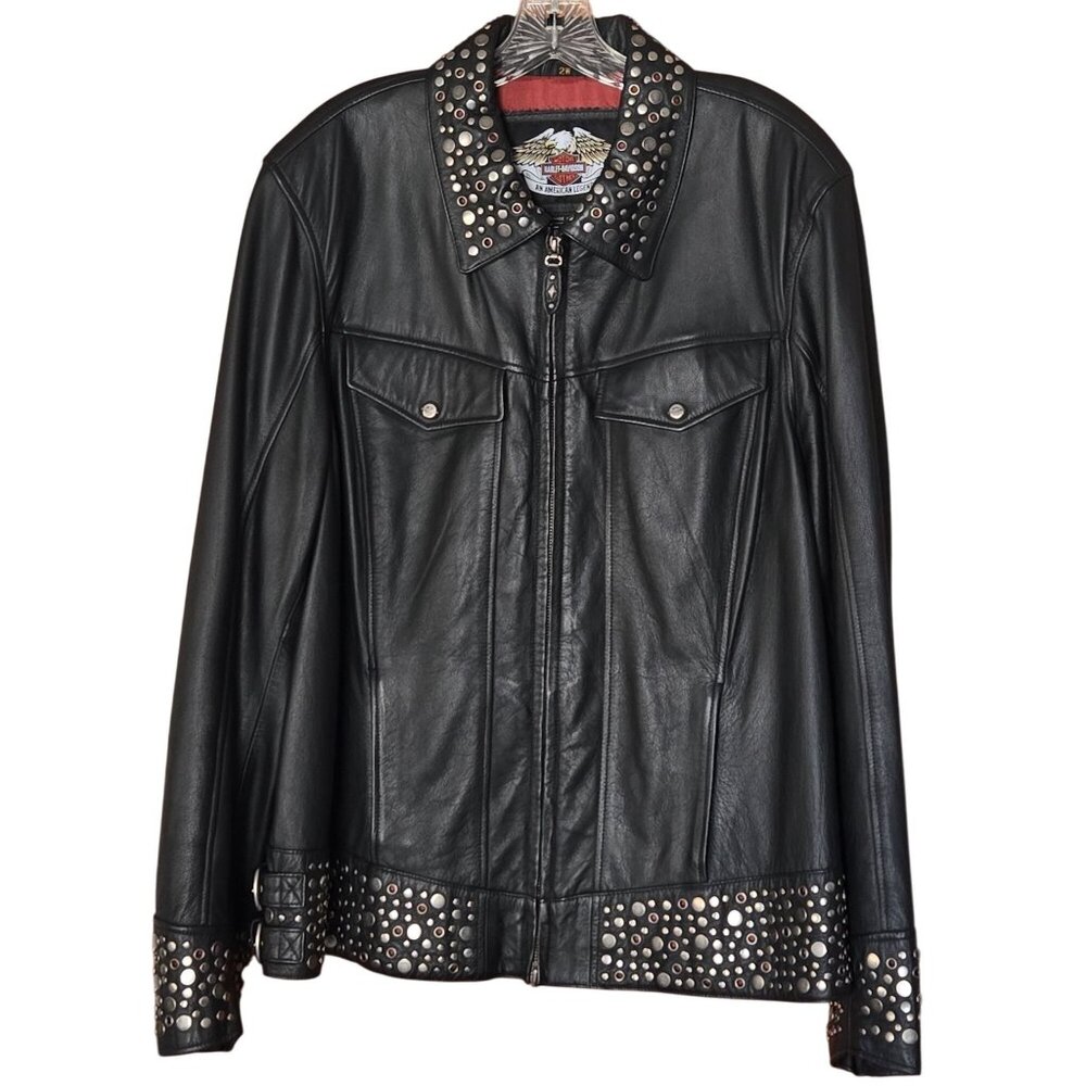 Harley-Davidson Women’s Roxy Bling Black Leather Jacket - Picture 13 of 15